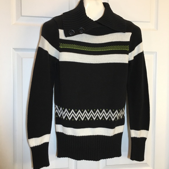 Liz & Co Black and White Size M Sweater - Picture 1 of 6